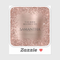 Roze Gouden Glitter Folie Dit Boek Is Van Vierkant
