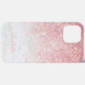 Roze Gouden Glitter Fonkelende Marmeren Gepersonal Case-Mate iPhone Case (Achterkant (horizontaal))
