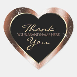 Roze Gouden Glitter Frame Glam Dank Je Hart Sticker