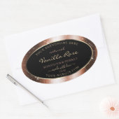 Roze Gouden Glitter Frame Glam Productlabel Ovale Sticker (Envelop)