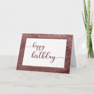 Roze Gouden Glitter Gelukkige Verjaardag Kaart