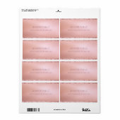 Roze Gouden Glitter Gepersonaliseerde Sjabloon Ver Etiket (Full Sheet)