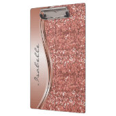 Roze Gouden Glitter Glam Bling Gepersonaliseerd Mo Klembord (Links)
