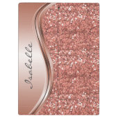 Roze Gouden Glitter Glam Bling Gepersonaliseerd Mo Klembord (Achterkant)