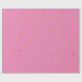 Roze Gouden Glitter Glam Harten Cadeaupapier (Vlak)