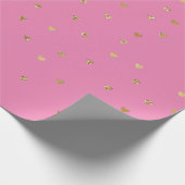 Roze Gouden Glitter Glam Harten Cadeaupapier (Hoek)
