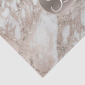 Roze Gouden Glitter Glam Monogram Letter Initiaal Tissuepapier (Detail)