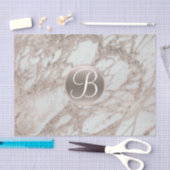 Roze Gouden Glitter Glam Monogram Letter Initiaal Tissuepapier (Craft)