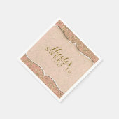 Roze & Gouden Glitter Glam Verjaardagsfeestje Cust Servetten (Hoek)