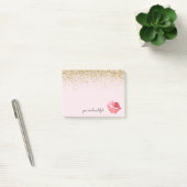 Roze Gouden Glitter Glam Waterverf Kus Post-it® Notes (Kantoor)