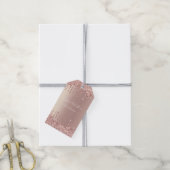 Roze Gouden Glitter Glans Aangepaste Tekst Cadeau  Cadeaulabel (Met Touw)