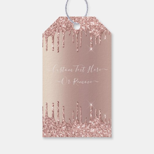 Roze Gouden Glitter Glans Aangepaste Tekst Cadeau  Cadeaulabel (Achterkant)