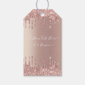 Roze Gouden Glitter Glans Aangepaste Tekst Cadeaut Cadeaulabel (Voorkant)