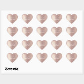 Roze Gouden Glitter Glans Aangepaste Tekst Naam St Hart Sticker (Vel)