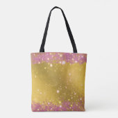 Roze Gouden Glitter Glans Draai Monogram Naam Tote Bag (Achterkant)