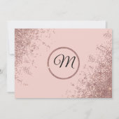 Roze Gouden Glitter Glans Roze Save the Date Kaart (Achterkant)