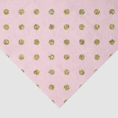 Roze & Gouden Glitter Glans Stippen Chic Feest Tissuepapier (Detail)