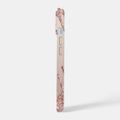Roze Gouden Glitter Glanzende Aangepaste Tekst iPh iPhone 15 Case (Linkerkant)