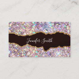 Roze Gouden Glitter Goud Agaat Modern Elegant Visitekaartje