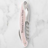 Roze Gouden Glitter Grappige Moeder Citaat Wijn Kurkentrekker (Achterkant)