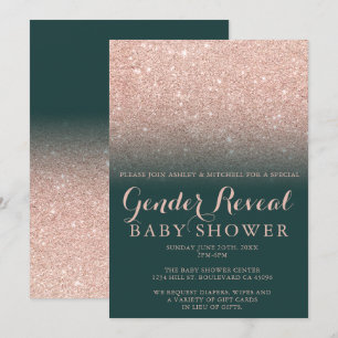 Roze gouden glitter groene smaragd geslacht onthul kaart