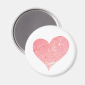 Roze & Gouden Glitter Hartmagneet Magneet (Voorkant / Achterkant)