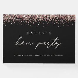 Roze Gouden Glitter Hen Party Zwarte Gastboek Gastenboek