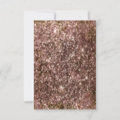 Roze Gouden Glitter Huwelijksreceptiekaart Kaart (Achterkant)