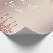 Roze Gouden Glitter Inpakpapier met Aangepaste Tek (Hoek)