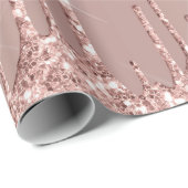 Roze Gouden Glitter Inpakpapier met Aangepaste Tek (Rol Hoek)