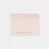 Roze Gouden Glitter Je Bericht Post-it® Notes (Voorkant)