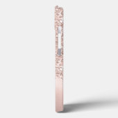 Roze Gouden Glitter Juweel Monogram Case-Mate iPhone Case (Achterkant / Links)