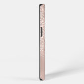 Roze Gouden Glitter Juweel Monogram iPhone Hoesje (Rechterkant)