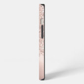 Roze Gouden Glitter Juweel Monogram iPhone Hoesje (Linkerkant)