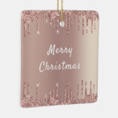 Roze Gouden Glitter Kerst Ornament (Rechts)