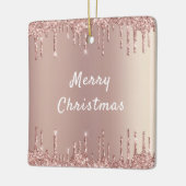 Roze Gouden Glitter Kerst Ornament (Links)