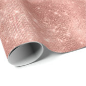 Roze Gouden Glitter Kerstmis Cadeaupapier (Rol Hoek)