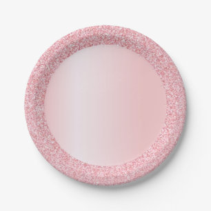 Roze Gouden Glitter Lege Trendy Elegante Sjabloon Papieren Bordje