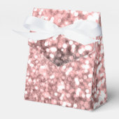 Roze Gouden Glitter Licht Meisjes Glitterig Fonkel Bedankdoosjes (Voorkant Zijde)