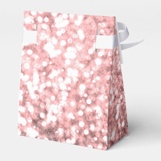 Roze Gouden Glitter Licht Meisjes Glitterig Fonkel Bedankdoosjes (Achterkant)