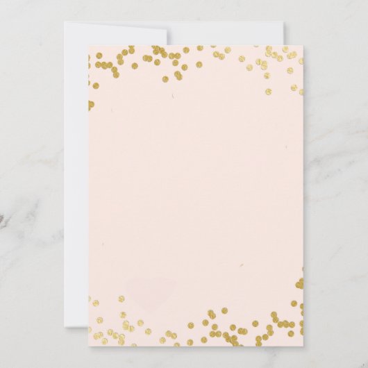 Roze & Gouden Glitter Lingerie Douche Uitnodiging (Achterkant)