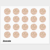 Roze & Gouden Glitter Look Glam Modern Splatter Ronde Sticker (Vel)