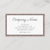 Roze Gouden Glitter Luxe Script Visitekaartje (Achterkant)