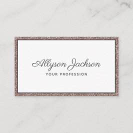 Roze Gouden Glitter Luxe Script Visitekaartje