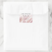 Roze Gouden Glitter Marmer Product Label Sticker (Tas)