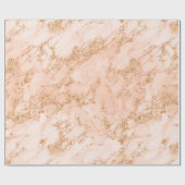 Roze Gouden Glitter Marmer Trendy Chic Verjaardag  Cadeaupapier (Vlak)