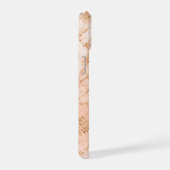 Roze Gouden Glitter Marmer, Zwarte Script Naam iPhone 15 Case (Rechterkant)