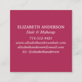 Roze Gouden Glitter Marmeren Agaat Chic Monogram Vierkante Visitekaartje (Achterkant)