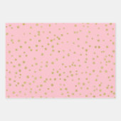 Roze & Gouden Glitter Matching Patronen Inpakpapier Vel (Voorkant 2)