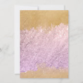Roze Gouden Glitter Meisje 1e Eerste Heilige Commu Kaart (Achterkant)